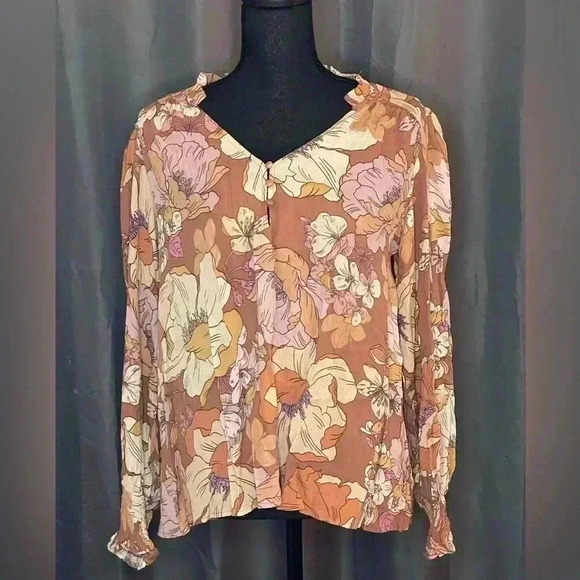 Promesa Tops - Promesa Pink/Mauve Floral Blouse, NWT